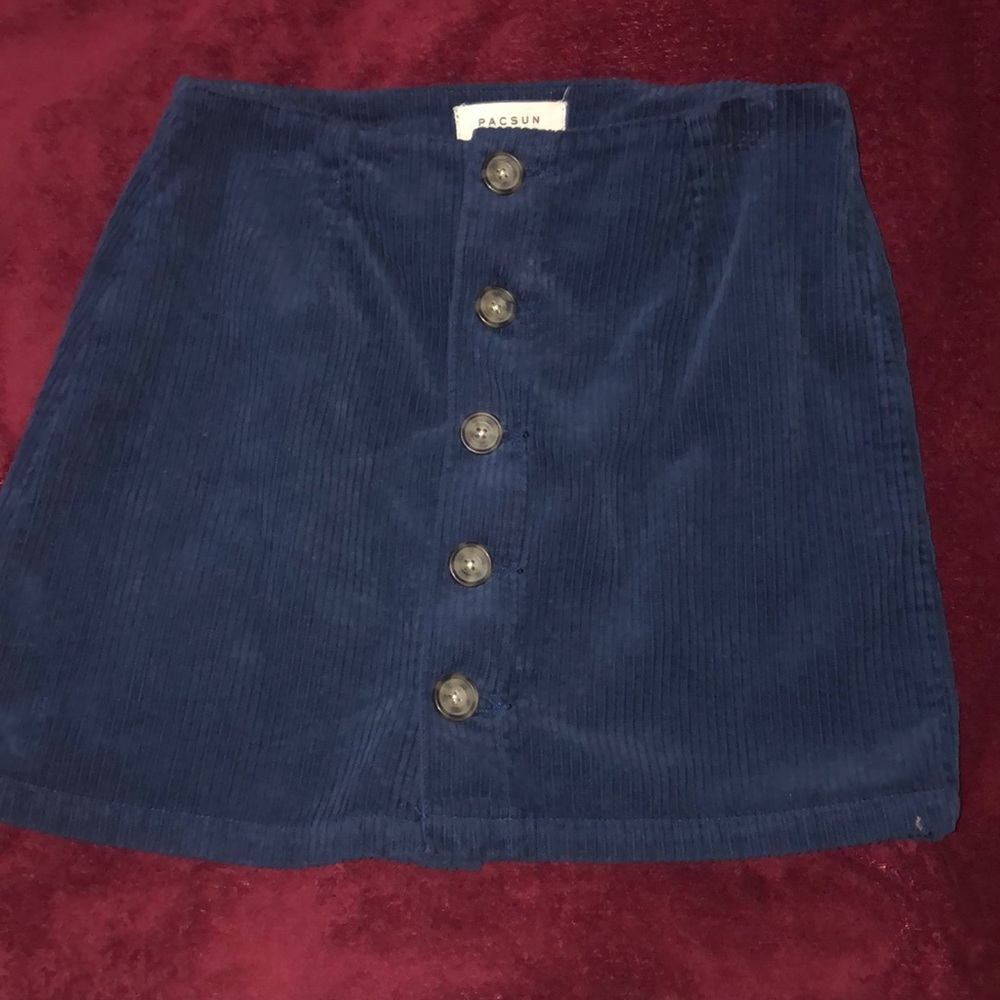 blue ribbed skirt - Picture 1 of 3